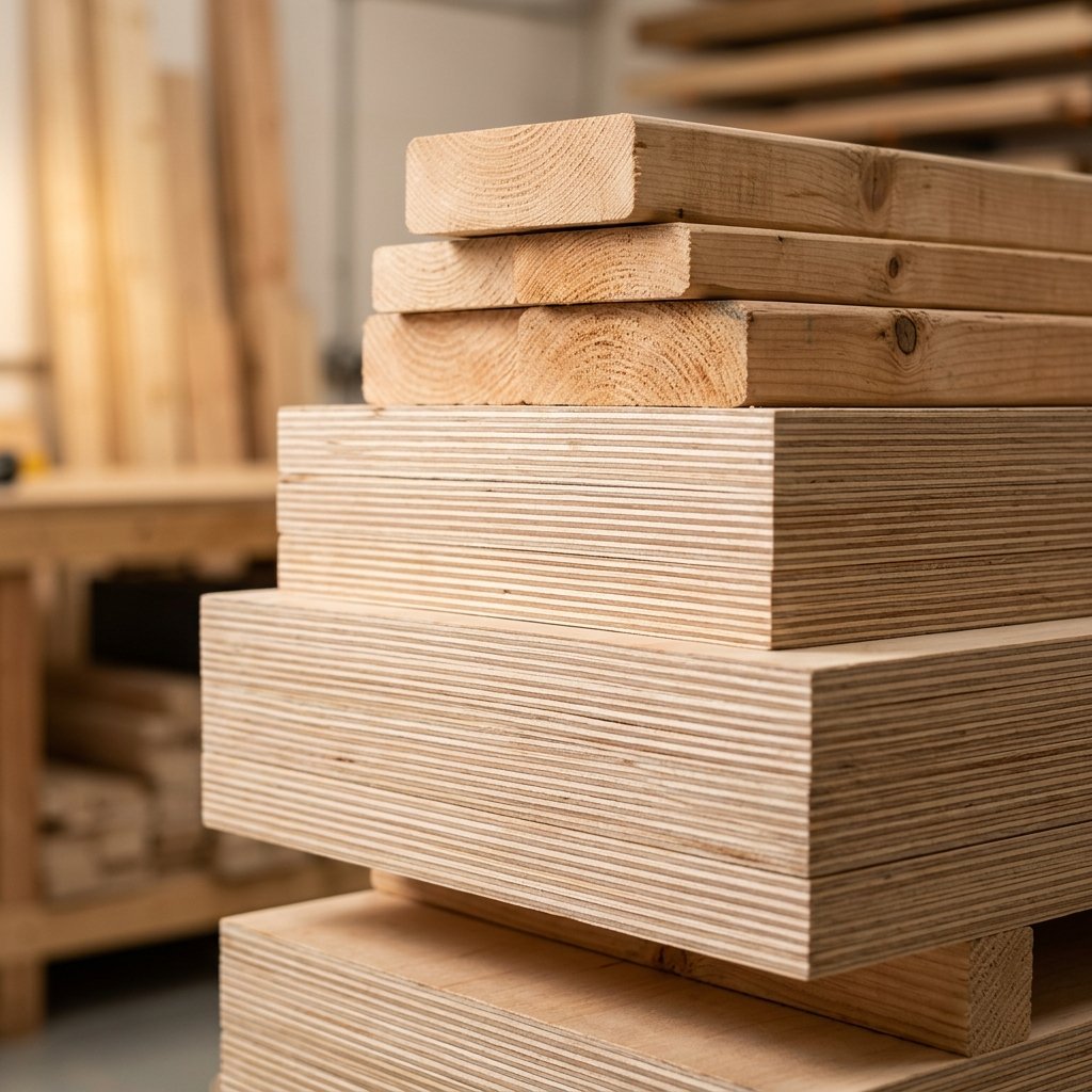 High grade structural marine plywood stack